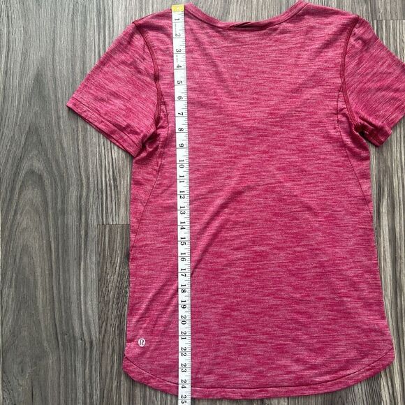 Lululemon What The Sport Tee Athletic Short Sleeve T Shirt Regal Plum Red Size 4 - Picture 4 of 6